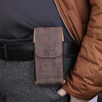 Universal Phone Holster Phone Pouch Case Belt Clip Belt Loops Card Slot Faux - Image 6