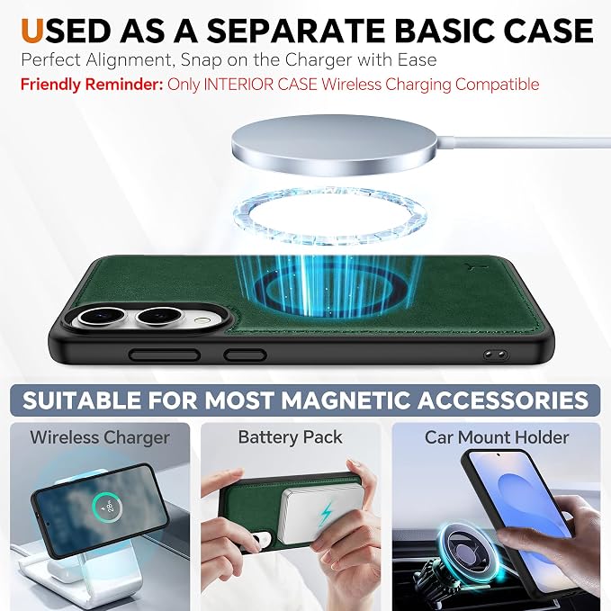 TUCCH Wallet Case for Galaxy S25 Edge, Removable 2 in 1 Wrist Strap RFID - Image 4