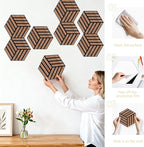 Mollywell Hexagon Acoustic Panels, Walnut TH4, 12 Pack |Wood Veneer|High - Image 6