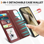 TUCCH Case Wallet for Galaxy S25 Ultra, Detachable Wrist Strap RFID Blocking 4 - Image 3