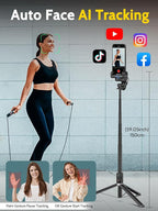 Auto Face Tracking Tripod 360 Rotation w/Stand, Selfie Stick Tripod - Image 2