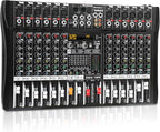 Audio Mixer 12 Channel Professional Mixer Console by MICNAUX