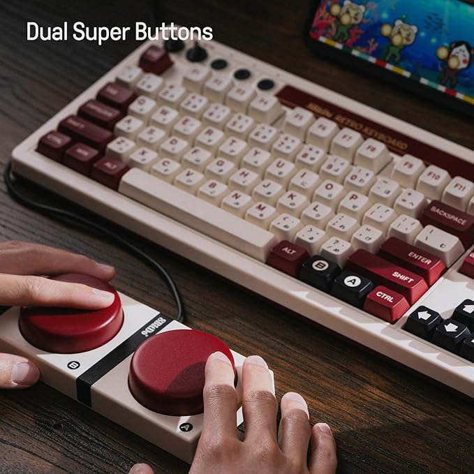 8Bitdo 87 Keys Retro Mechanical Keyboard Bluetooth/2.4G/USB-C, Hot Swappable - Image 7