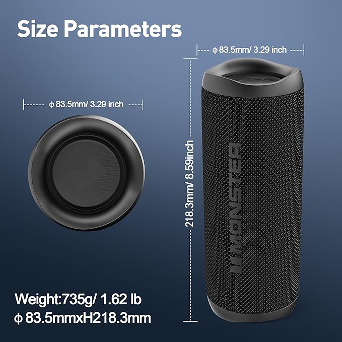 Monster Bluetooth Speaker, Wireless Portable Outdoor Bluetooth Speakers - Image 5
