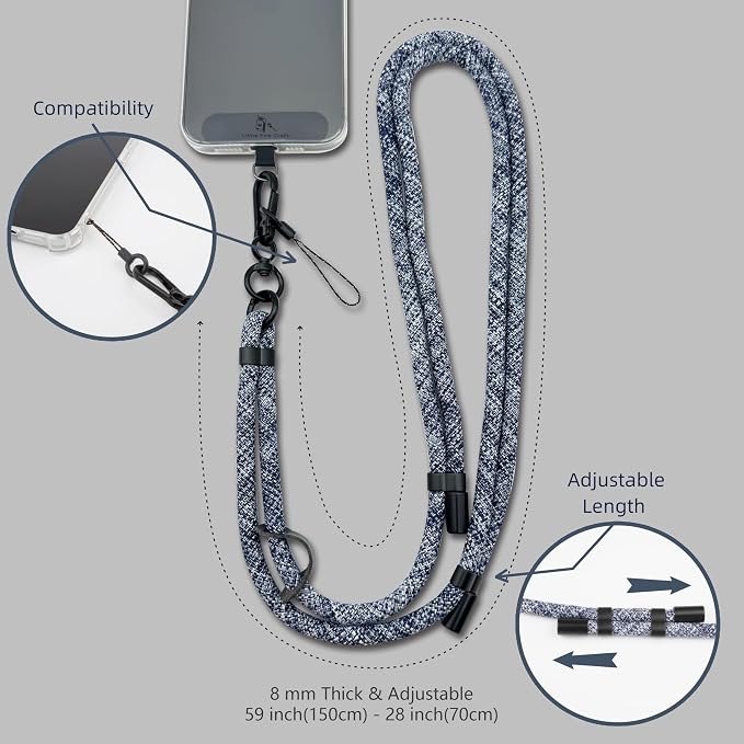 Adjustable Cell Phone Lanyard Crossbody Smartphone Strap Soft Rope Phone Lanyard - Image 6
