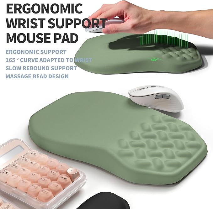 2-in-1 Ergonomic Set, Wave Keyboard Wrist Rest and Massage Slope Mouse Pad - Image 3