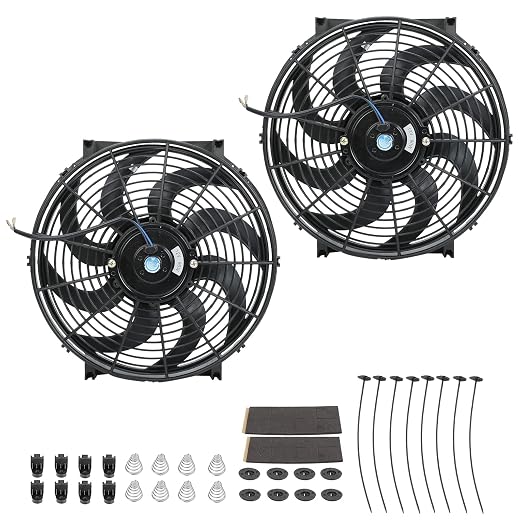2PCS 14 Inch Universal Slim Fan Push Pull Electric Radiator Cooling Fan Mount - Image 8