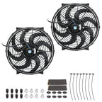 2PCS 14 Inch Universal Slim Fan Push Pull Electric Radiator Cooling Fan Mount - Image 8