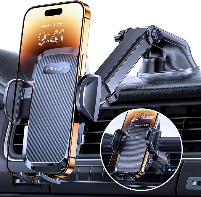 Miracase Phone Holders for Your Car, Universal Cell Phone Car Mount, 3-in-1 by Miracase