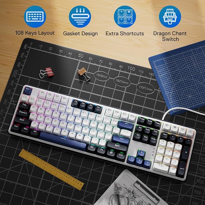Redragon K689 Wired Gasket RGB Gaming Keyboard, 108 Keys Mechanical Keyboard - Image 2