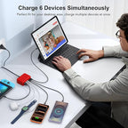 USB C Fast Charger, 100W GaN 6 Port Type C Charging Station Hub Block Cube - Image 5