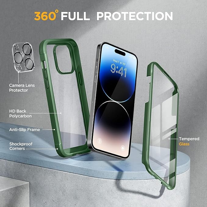 Miracase Glass Series for iPhone 14 Pro Case 6.1 Inch, Full-Body Clear Bumper - Image 2