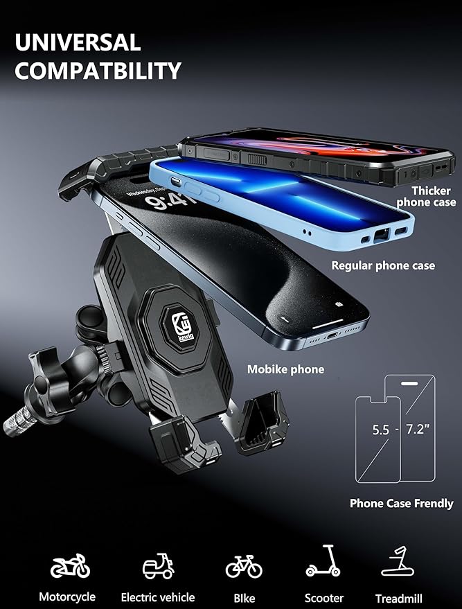 Kewig Motorcycle Fork Stem Phone Mount Holer - Image 5