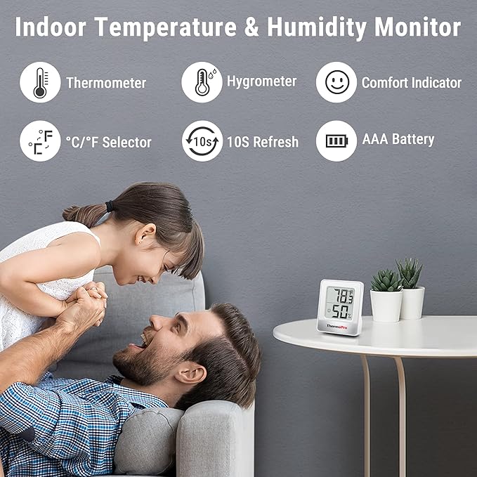 ThermoPro TP49 4 Pieces Digital Hygrometer Indoor Thermometer Humidity Meter - Image 2