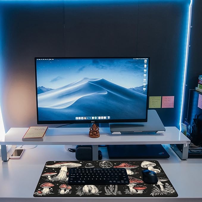 Psychedelic Mushrooms Desk Mat, Large Gaming Mouse Pad, 31.5"x15.7", Extended - Image 6