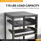 RIVECO 2 PCS 2U Rack Shelves 14 Inch Depth, Rack Mount Vented Cantilevers - Image 6