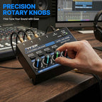 Jyker 4 Channel Stereo Line Mixer, Compact Audio Mixer TS/TRS Line Level Sources - Image 6