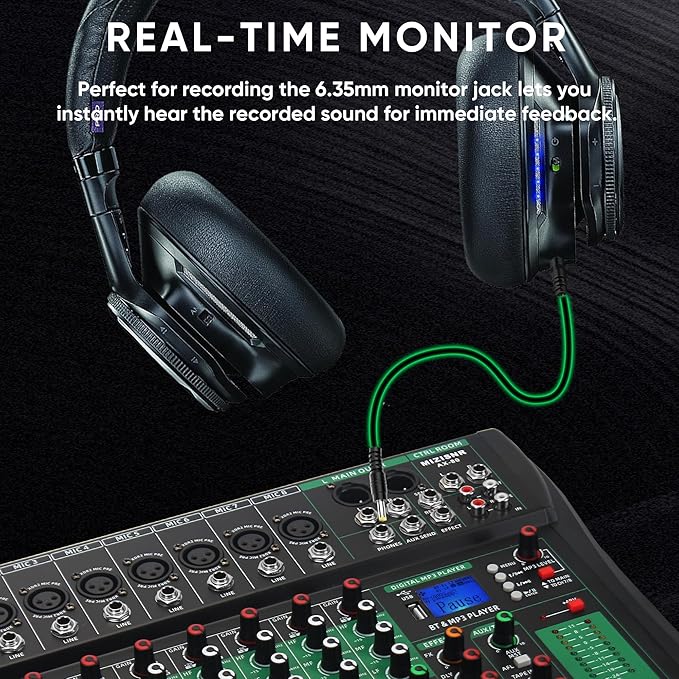 12 Channel Audio Mixer, Professional DJ Mixer Board Sound Music Mixing Console - Image 7