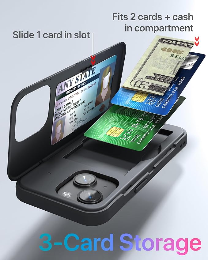 TORU CX Slim for iPhone 15 Case Wallet | Protective Shockproof Heavy Duty Cover - Image 3