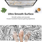Black and White Marble Desk Mat, Large Abstract Marble Texture Gaming Keyboard - Image 5