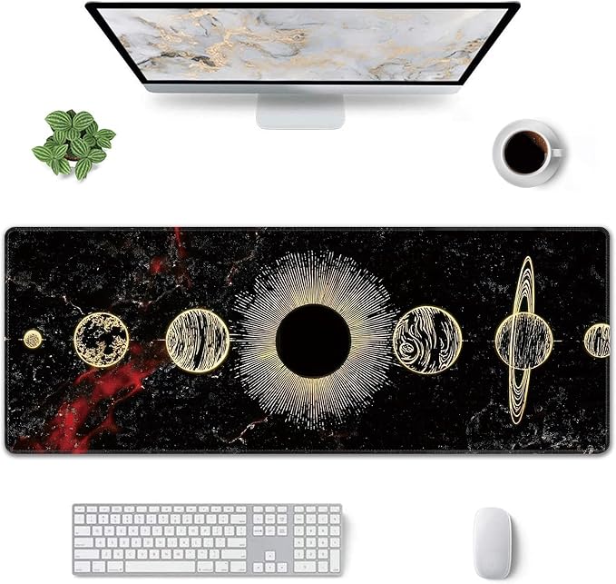 Galaxy Planet Large Mouse Pad, Gaming Keyboard Desk Pad, Extended Mouse Mat - Image 2