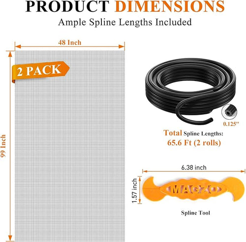 2PACK MAGZO Window&Door Screen Replacement Kit, - Image 2
