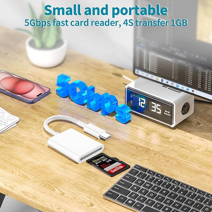 USB C SD Memory Card Reader Type C to SD Card Adapter - Image 2