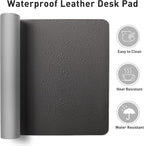 Leather Desk Pad Protector, Mouse Pad, Office Desk Mat, Non-Slip PU Leather - Image 6