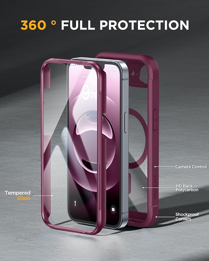 Miracase Magnetic for iPhone 16e Case Full-Body Phone - Image 2