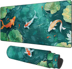 Colorful Koi Fish Gaming Mouse Pad 3mm Thick Stitched Edge Waterproof Non-Slip by Unknown