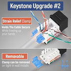Everest 45° Angled RJ45 Cat5e Keystone Jacks 20-Pack in Black - Image 4
