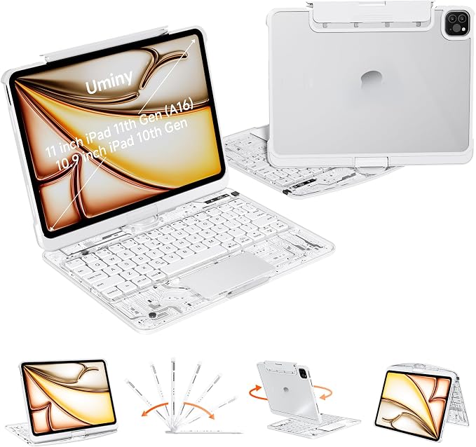 iPad Keyboard Case for iPad 10th Gen & 11th, Magic Wireless Keyboard by Uminy