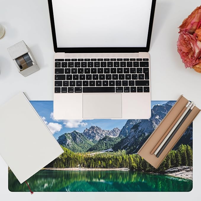 Desk Mat, Lake Mountain Landscape Desk Pad, The Alps Large Gaming Mouse Pad - Image 7