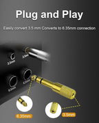 1/4'' to 1/8'' Headphone Audio Adapter, 6.35mm Male to 3.5mm Female Stereo - Image 4