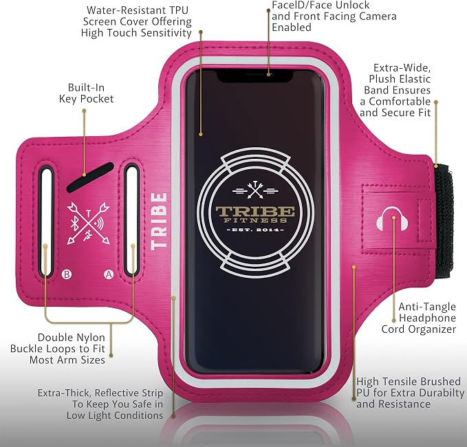TRIBE Water Resistant Cell Phone Armband Case Running Holder - Image 3