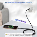 Elebase USB Type C to C 100W Cable 10FT - Image 3