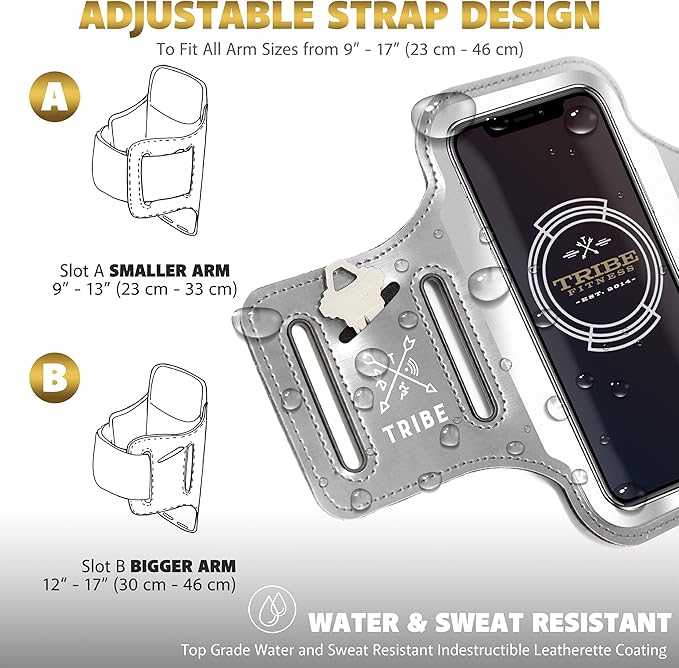 TRIBE Running Phone Holder Armband. iPhone & Galaxy Cell Phone Sports Arm Bands - Image 5