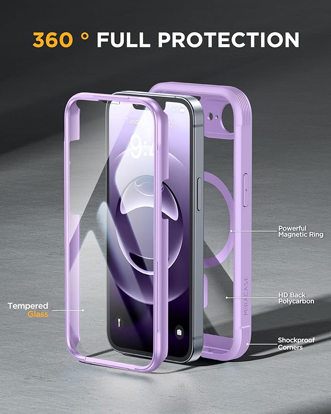 Miracase Magnetic for iPhone 16e Case Full-Body Phone - Image 2