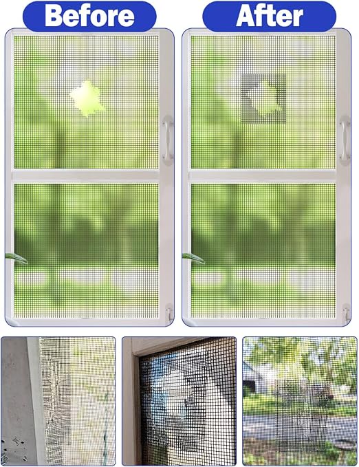 wohohoho Window Screen Repair Tape, 4 in X 40 FT Grey Screen Patch Repair Kit - Image 6