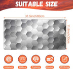 Large Gaming Mouse Pad for Desk, Sci-Fi Honeycomb Desk Pad, 31.5"x15.7" - Image 2