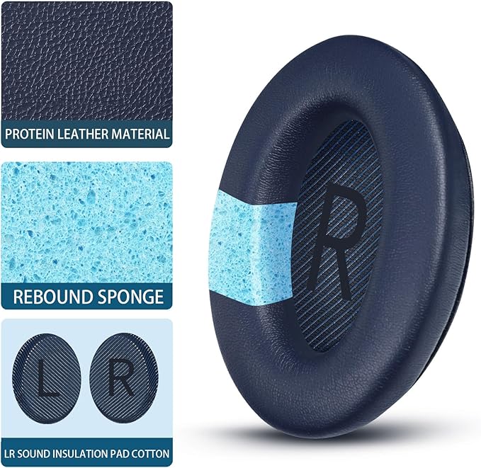 Headphones Replacement Ear Pads, Protein Leather earpad Cushions - Image 4