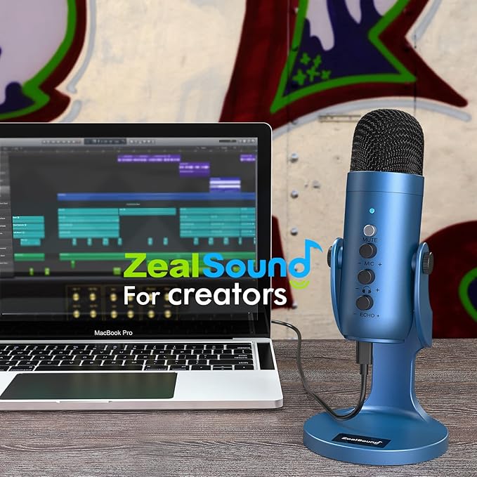 ZealSound Podcast Microphone for PC, Noise Cancellation USB Mic - Image 6