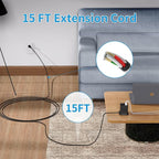 Extension Cord 15 ft, FDTEK Flat Plug Power Strip - Image 3