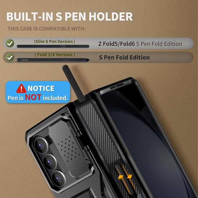 TONGATE for Z Fold 5 Case, Full-Body Military Drop Phone Case for Samsung - Image 3