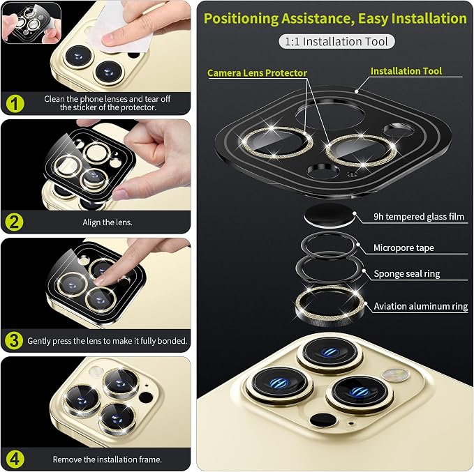 WSKEN for iPhone 14 Pro/iPhone 14 Pro Max Camera Lens Protector, HD Tempered - Image 2