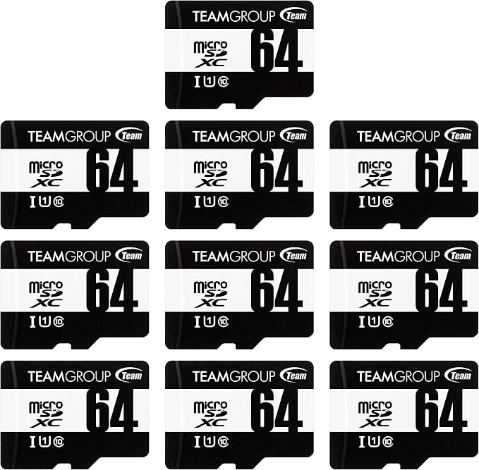 TEAMGROUP Micro 64GB x 10 Pack UHS-I U1 Class 10 SDHC SDXC Read Speed up to by TEAMGROUP