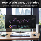 Deco Gear 34” Curved Ultrawide Business Monitor | 3440x1440, 99% sRGB | - Image 2