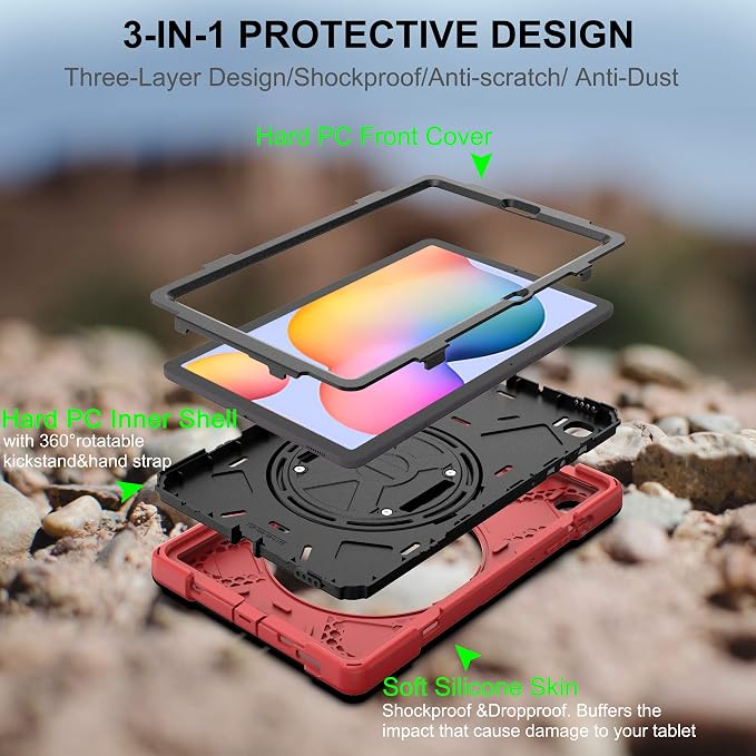 BRAECN for Samsung Galaxy Tab S6 Lite Case, Heavy Duty Rugged Cover - Image 7