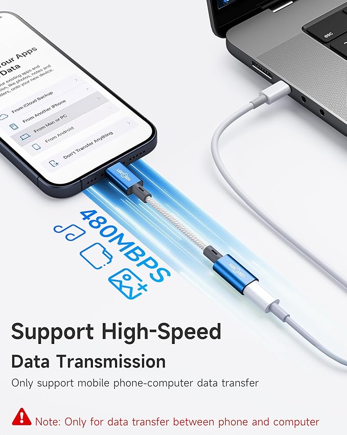 2 Pack Lightning to USB C Adapter, Lightning Female to USB C Male Cable Adapter - Image 6