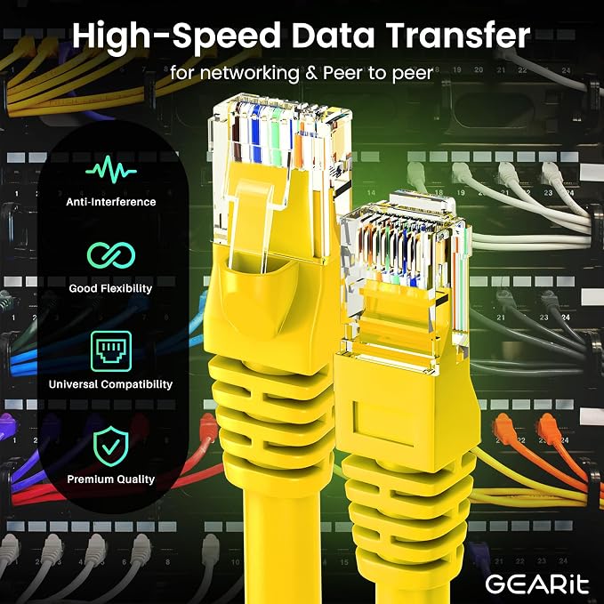 GearIT Cat 6 Ethernet Cable Cat6 Network Patch, Snagless Cord, Internet - Image 3